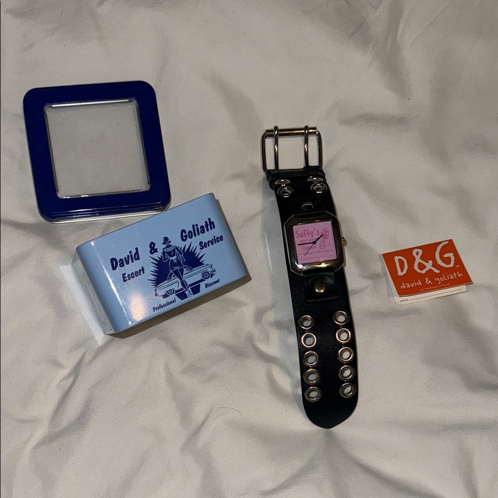 David & Goliath Softy’s Novelty Watch Pink Black Silver Grommets
